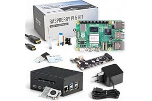 Raspberry Pi 5 8GB PCIe M.2 NVMe - Set | Metallgehäuse | Active Cooler | M.2 NVMe SSD PCIe Board | Offizielles USB-C 27W Netzteil | 64GB Edition | 4K Micro HDMI