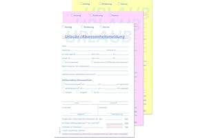 OMEGA DRUCK Urlaubsantrag A5/hoch,3-fach, SD, 40 Garnituren/Packung