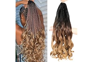 DT CHERYL French Curl Braiding Hair, 24 Inch 8 Pack Soft Curly Braiding Hair Extensions, Pre Stretched Bouncy Braiding Hair Loose Wave Braiding Hair for Women (1B/30/27#)