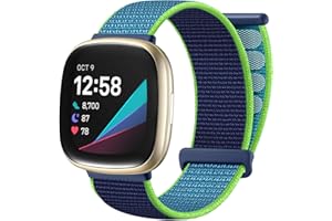 Ouwegaga Cinturino Compatibile con Fitbit Versa 3/Sense Cinturino, Cinturino di Ricambio Intrecciato Nylon Regolabile Morbido Compatibile con Fitbit Versa 3/Sense per Donne Uomini