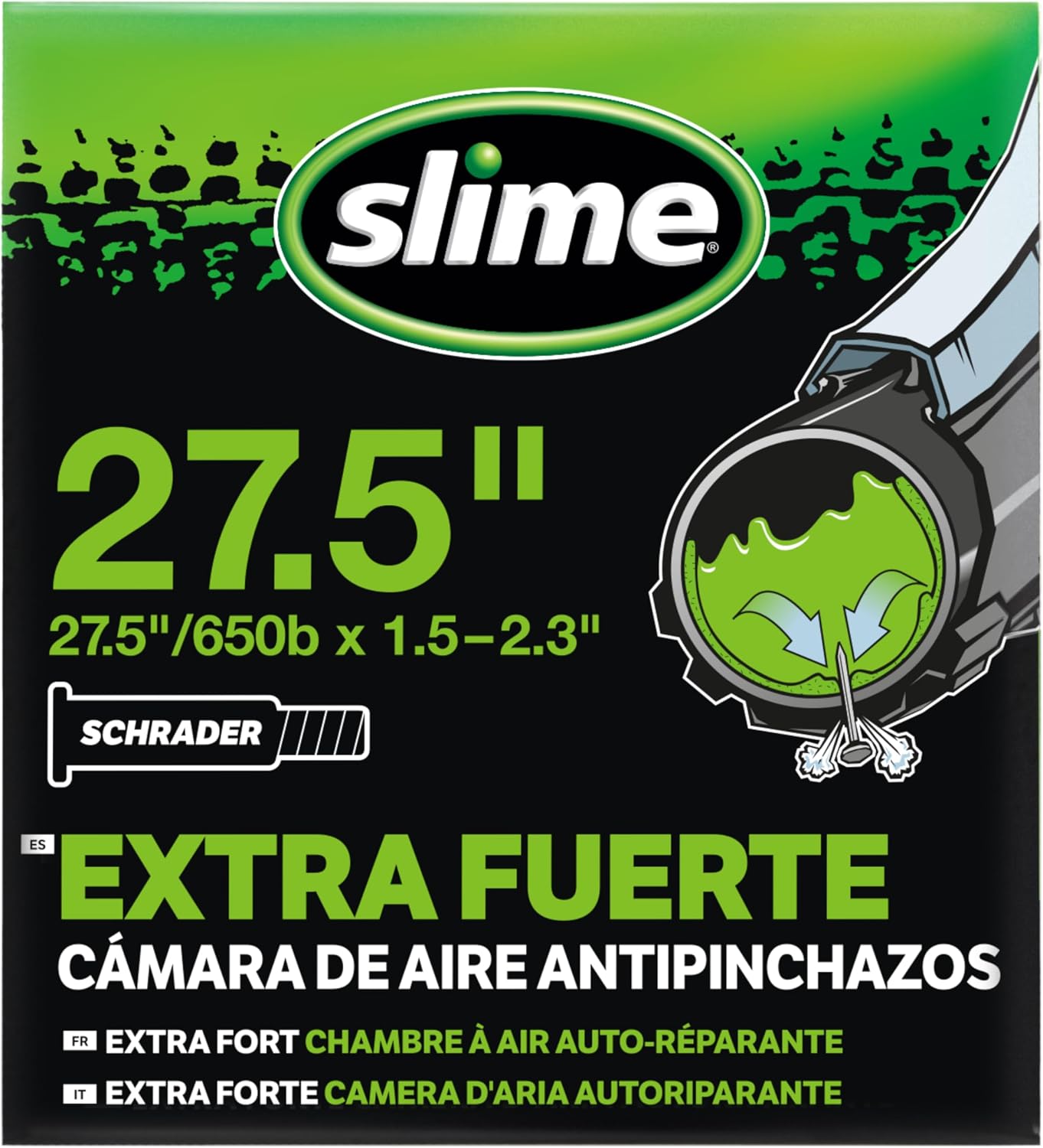 Slime 30061 Cámara Interior de Bicicleta con Sellante de Pinchazos Slime, Sellado Autónomo, Prevenir y Reparar