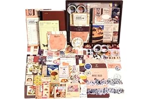 OFFIGIFT Scrapbook Zubehör Kit, 351 Stück Bullet Journal Zubehör und Junk Journal mit Journaling Zubehör, Vintage Scrapbook Papier Scrapbook Stickers, Scrapbook Set DIY Schulsachen Aesthetic für Mädchen Frauen