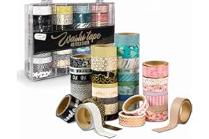 Craft Sensations Washi Tape Set 40 Rollen á 3 Meter | Dekoratives Masking Tape in 40 einzigartigen Designs zum Bastelarbeiten, Schreibwaren, Tagebücher | Kleberollen inkl. handlicher Aufbewahrungsbox