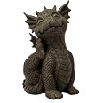 Figurine De Jardin Dragon Qui Fait Un Pied De Nez - En Polyresine, 28x15x18 Cm, Déco Extérieure Et Intérieure, Mignon Et Original - 7