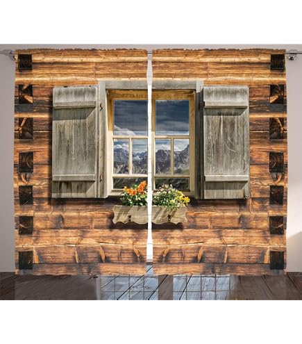 ABAKUHAUS Italien Rustikaler Vorhang – Toskana-Motiv, 280 X 225 Cm | Kräuselband Mit Schlaufen
