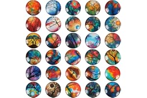 Leiptes 30 Pezzi Frigo Magneti Calamite Frigorifero Albero Della Vita Magneti da Frigorifero 3D Cristallo Bicchiere Decorativi per Lavagna, Armadietto o Qualsiasi Superficie Metallica o Magnetica