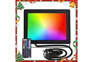 Aigostar - Foco proyector LED con Enchufe,50W,con mando a distancia,RGB:iluminación de colores,6 modos de funcionamiento estroboscópico.Iluminación regulable,temporizador.Uso interior y exterior IP65