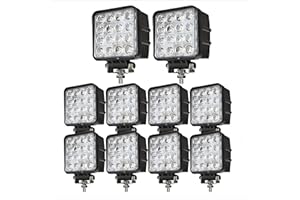WELLIT 10x48w Led Arbeitsscheinwerfer 46mm Dick Led Scheinwerfer 12V 24V Zusatzscheinwerfer Rückfahrscheinwerfer Offroad für Auto Traktor