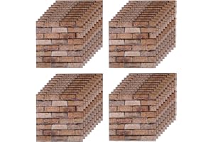 LQGTQO 40 piezas Papel Pintado Autoadhesivo Pared 30 × 30 cm, Vinilos de Pared Decorativos, Revestimiento de Paredes PVC, Ladrillos 3D Adhesivo Pared, Adesivos Papel de Paredes Decoración