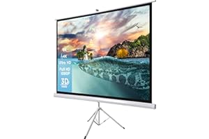 celexon Basic Écran de projection portable sur trépied - Montage et démontage en quelques minutes – Idéal pour le home cinéma, le bureau, les présentations ou l'école – 200 x 200cm – 110" pouces – 1:1