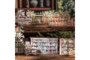 FREKYAR 60 Pezzi Scrapbooking Accessori Kit,Reading Adesivi per Scrapbooking in PET per Scrapbook,Junk Journal,Bullet Journal,Notebook,Diario,Mobili,DIY Craft(Reading Gallery)