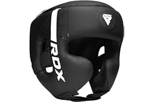 RDX Cascos Boxeo Helmet MMA para Entrenamiento y Muay Thai, Maya Hide Cuero Kara Head Guard, Ideal para Grappling, Sparring, Artes Marciales Kickboxing, Karate, BJJ, Taekwondo