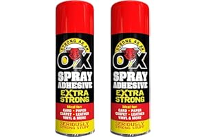 EDE GROUP Rapide Spray Adhesive Extra Strong Pack 2 (500ml Each) - Spray Glue Adhesive for Card, Paper, Carpet, Tiles, Leather, Vinyl, and More
