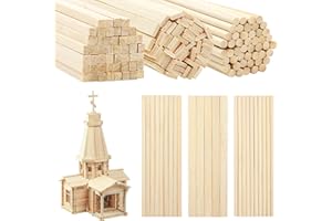 DOITEM Confezione da 150 bastoncini in legno di bambù naturale, quadrati, non finiti, 20 cm, strisce di legno per progetti artigianali