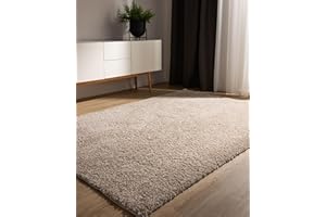 benuta Basic Tappeto salotto a pelo alto Sohari - Beige 200x290 cm - Minimalista - Morbido lavabile - Camera letto, corridoio, sala pranzo, soggiorno - Pavimento riscaldato