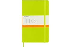 Moleskine - Classic Notebook, Taccuino a Righe, Copertina Morbida e Chiusura ad Elastico, Formato Large 13 x 21 cm, Colore Verde Limone, 240 Pagine