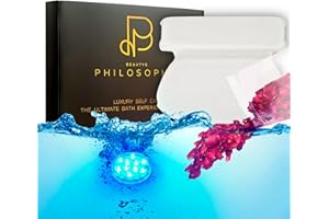 BEAUTYS PHILOSOPHY Luxury Home Spa Kit: Premium Bath Pillow, Dried Rose Petals, Waterproof Bath Light, Gift Box I Relaxation & Pamper Gift Set I Spa Experience I Bathtub I Bathing I Bath Accessories