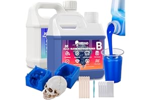 BBDINO Silicone Mould Making Kit 30A, Liquid Silicone for Mould Making 2000g Sapphire Blue, Platinum Grade Self-degassing 1A:1B Mixing, Ideal for Casting Resin/Jewelry Silicon Moulds