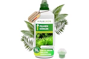 Purgrün® Palmendünger 1 Liter – Schnelles Wachstum dank extra Stickstoff – Guano für kräftige Palmwedel – Vollspektrum-Nährstoffe – Konzentrat für ca. 400 Liter Gießwasser – Premium-Flüssigdünger