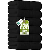 Utopia Towels - Hand Towels 16" x 28" - Pack of 6 (Black) | Premium Ultra Soft Ring Spun Cotton - Highly Absorbent Great for