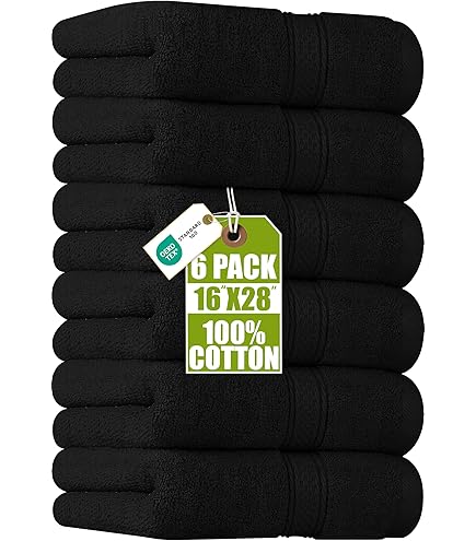 10 Asciugamani Neri In Microfibra 68x40 Cm – Super Morbidi E Assorbenti Per Salone, Bagno, Spa, Piscina