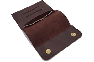 GERMANUS Woreczek na tytoń z prawdziwej skóry – wyprodukowano w UE – mocne łydki, Ciemny brąz, Jeden rozmiar