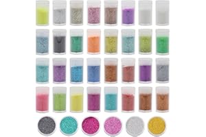 LWMLWM poudre brillante,Paillettes Fines pour Art & Craft, 32 Couleurs Paillette Cosmétiques Glitter Fines pour Ongles Nail Art, Création de Cartes, multicolore