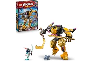 LEGO NINJAGO Mech bojowy Spinjitzu Arina, zestaw bojowy ninja z małym modelem smoka i dwiema minifigurkami dla fanów zabawek interaktywnych, pomysł na prezent dla 7-latka, chłopca i dziewczynki 71839