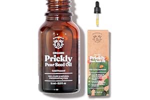 Bionoble Organic Prickly Pear Seed Oil 15ml - 100% Pure, Natural and Cold Pressed - Face, Body, Hair, Beard, Nails - Vegan and Cruelty Free - Glass Bottle + Pipette