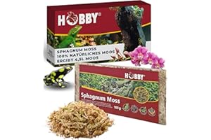 DOHSE AQUARISTIK Hobby Terraristik Sphagnum Moss I 100g I tropisches Substrat für Terrarien und Orchideen I Moos für Terrarien I 100% natürlich und ohne chemische Zusätze I Moos zur Erhöhung der Luftfeuchtigkeit