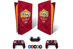 MaD Vision® Extra-Durable Skin Set per PS5 Disc + 5 Paia di Aiming Rings | Pellicola Adesiva in Vinile Opaco per PlayStation 5 + 2 Controllers - per Roma Design