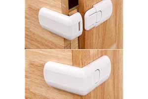 ALTcompluser 6 Stück Kindersicherung für Schrank und Schubladen,Baby Schubladensicherung ohne Bohren,Sicherheit Schloss mit Kleber für Tür Schränke und Kühlschrank