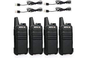 Retevis RT622 Walkie Talkie, Mini Krótkofalówki Przenośne, PMR446 Bez Licencji, Skanowanie Blokady Szumów VOX, Akumulator Krótkofalówka Biznesowa, Jadalnia, Dorośli (Czarny, 4 Sztuki)