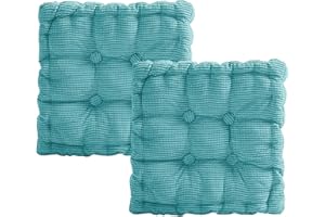 bechoanigel Juego de 2 Cojines para Sillas, 40 x 40 cm Cojines Sillas Gruesos, Cojin Silla para Exterior e Interior, para Sillas de Jardín, Cocina, Balcón, Comedor (Azul Celeste, Cuadrado)