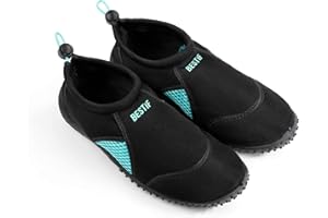 BESTIF Buty kąpielowe męskie i damskie | buty do pływania neoprenowe buty do wody ze sznurkiem | lekkie i wygodne | czarne, niebieskie, rozmiar 36-45