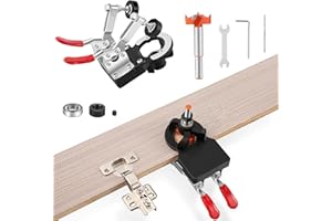 AIGREAT Charnière Perforatrice de 35 mm, Guide De Forage Trou Charnière Trouver Un Jig Outil, verrouillage précis pour le travail du bois Dowel Gauge de forage Locator pour
