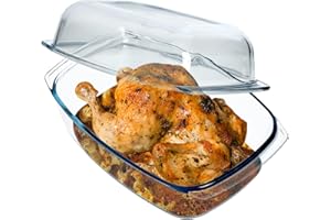 Bacella trasparente kadax in vetro resistente al calore, contenitore ignifugo per lasagne, stufato di verdure, torrefazione in vetro per arrostire, forno (rettangolare, 7L)