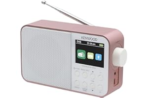 Kenwood CR-M30DAB-R - przenośne radio DAB+ z Bluetooth, wbudowany akumulator i kolorowy wyświetlacz 6,1 cm, różowe złoto-białe