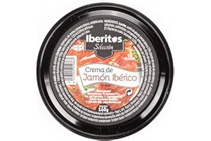 Iberitos - Crema de Jamón Ibérico 140g x10 uds - Sabor auténtico y tradicional - Sin gluten - Formato en lata fácil de untar - Ideal para desayunos, aperitivos y tapas rápidas