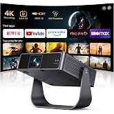 Portable Projector 【Netflix Ready+Direct TV】 Projector 4K App Integrated Auto Focus/Keystone 1080P FHD Native with HDR10, 330