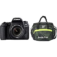 Canon EOS 77D 24.2MP Digital SLR Camera + EF-S 18-55 mm 4-5.6 is STM Lens + Arctic Fox Sling Shutter Topography Camera Bag
