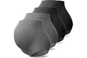 SUNNYBUY Damen Umstandsmode Hohe Taille Unterwäsche Schwangerschaft Nahtlos Weich Hipster Panties Over Bump