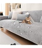 JIcloun Plaid canape Grande Taille Gris, Housse de canapé Universelle 1