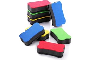 cobee Whiteboard Schwamm, magnetisch 8 Stück, magnetischer Whiteboard Schwamm trockener Radiergummi mit dickem Filzpad Tafelreiniger quadratischer Whiteboard Wischer für Schule Heimbüros