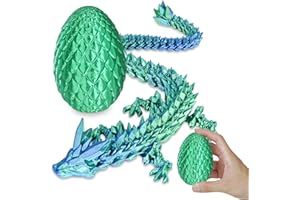 BALKWAN Surprise Dragon Egg with Dragon Inside – Gifts for Kids and Adults, 3D Printed Fidget Toy, Ideal for Christmas, Easter, Birthdays, Fun Desk Décor and Stress Relief(Christams Green, Small)