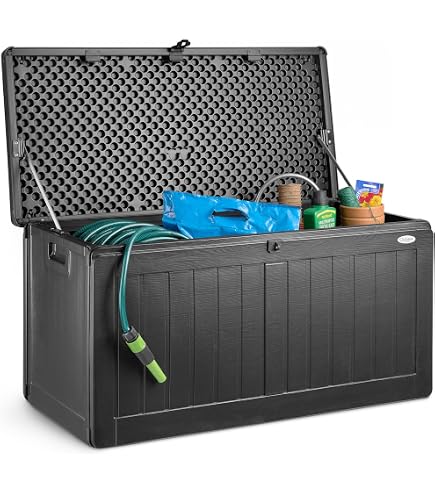 Coffre De Rangement Plastique Space Save 260L - Beige - Avec Roulettes - Intérieur/Extérieur - 80x61x53cm