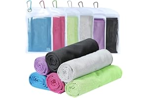 XJSGS Cooling Towels for Neck and Face,Microfiber Cooling Sports Gym Towel for,Gym, Yoga,Pilates Travel Camping & More (6 Packs)