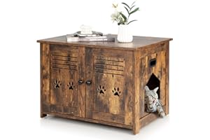 COSTWAY Szafka dla Kotów, Kuweta, Domek dla Psów, Zwierząt Domowych, Skrzynka, Brązowa