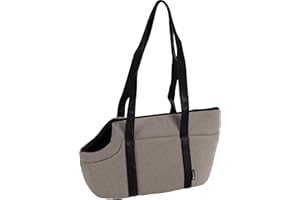 Flamingo Transportín Gato – Perro – Aaliyah Gris – Bolsa de poliéster con cojín extraíble, Apertura Superior y Correa de Seguridad