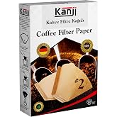 Kanji Kahve Filtre Kağıdı 80'li Ebat : 1x2 No : 2 | Coffee Filter Paper | Kahverengi. Ağartılmamış. Doğal Kağıt | Alman Kalit